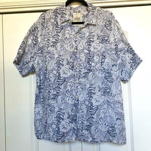 🔥 TASSO ELBA Mens Silk/Linen shirt short sleeve Beach Coastal vacation Sz XL